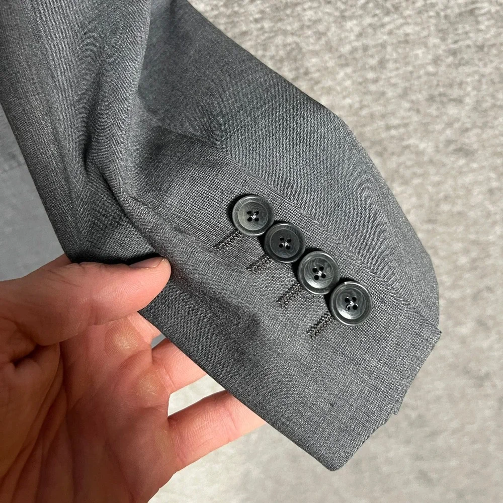 Jeanne Lanvin SA Mens Gray Blazer Sz 56T Tall (46) Office Career Suit‎ Italy